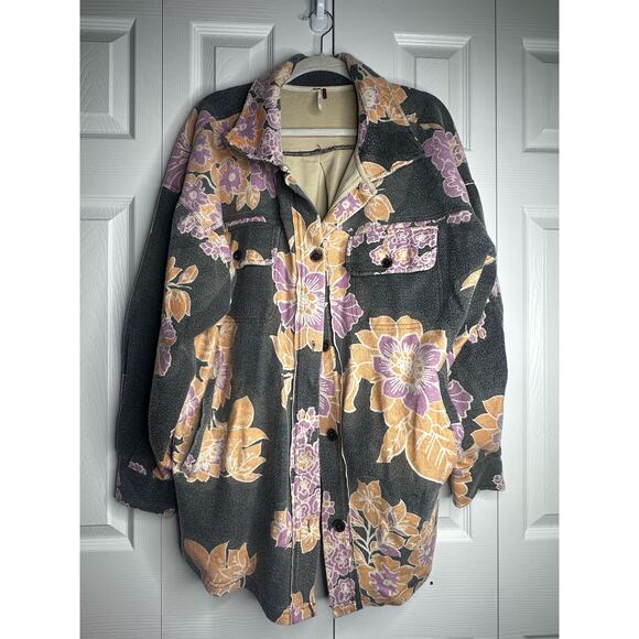 Free People Printed Ruby Jacket Sz L - Picture 4 of 11